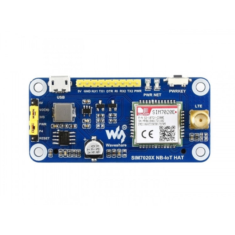 Waveshare NB-IoT HAT for Raspberry Pi, for Europe, Asia, Africa, Australia, NB-IoT HAT