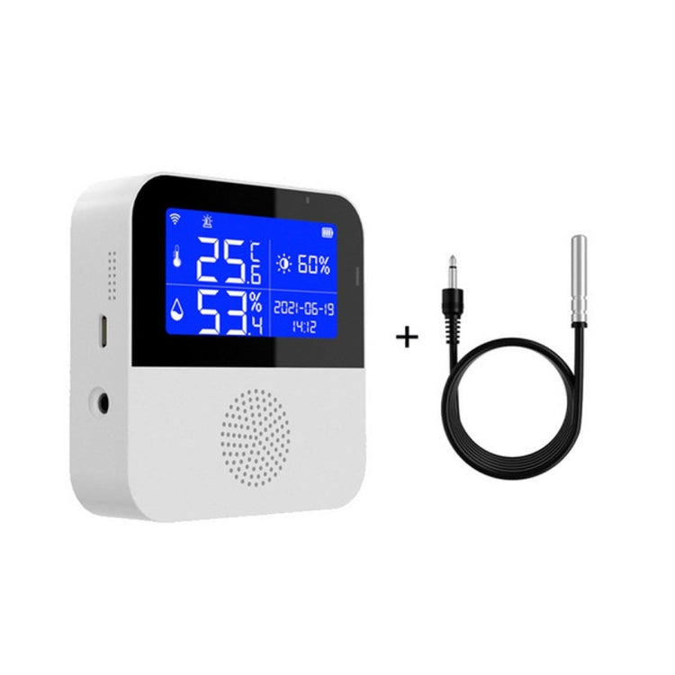 Tuya WIFI Temperature And Humidity Sensor With 2.9inch LCD Display,Spec:, Only Sensor, With Sensing Line With Sensing Line