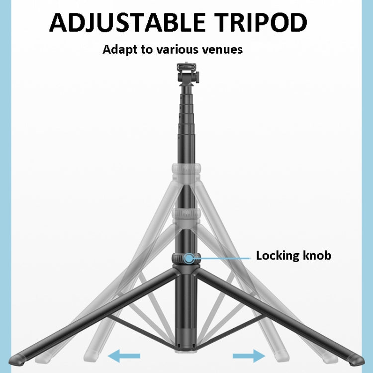 2m Metal Tripod Selfie Stick With 4 Expansion Interfaces for Phone Camera, Only Tripod