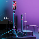 360-Degree Rotating Foldable Bluetooth Selfie Sticks Live Stand, Spec:, P220 TK (Double Clip), P225 TK (Double Clip)