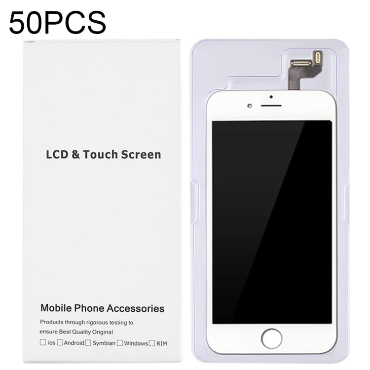 50 PCS Cardboard Packaging White Box for iPhone 6s Plus & 6 Plus LCD Screen, Packaging Box for 6s Plus & 6 Plus