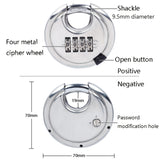Stainless Steel Password Padlock 304 Waterproof And Rust-Proof Outdoor Courtyard Door Cabinet Lock Round Cake Lock, Password Padlock Round Cake Lock