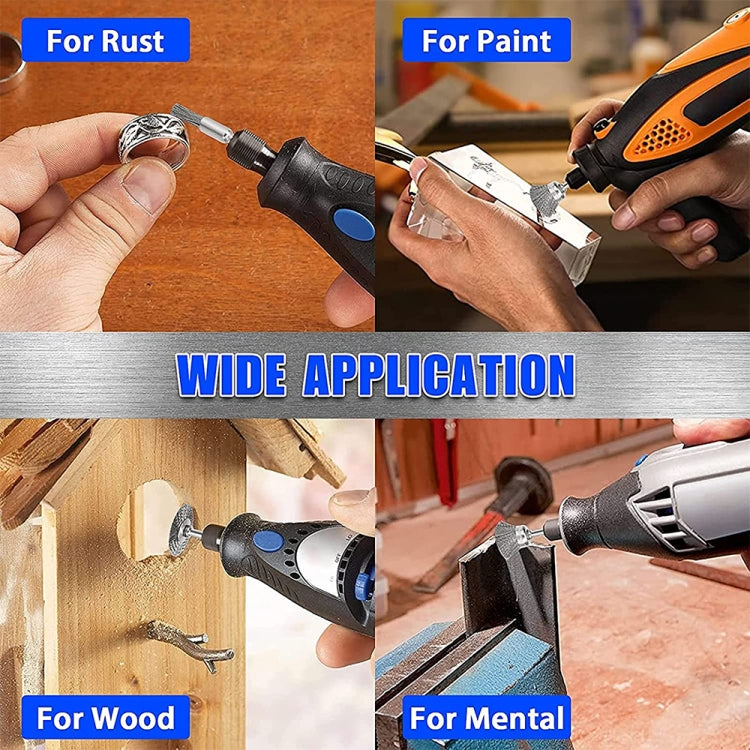 10 PCS Wire Brush Metal Descaling Polishing Brush To Remove Oxide Layer Flat Polishing Brush, Pen Shape 3×5MM, Pen Shape 3×8MM, Bowl Shape3×15MM, Bowl Shape3×25MM, Flat 3×25MM, Flat 3×38MM