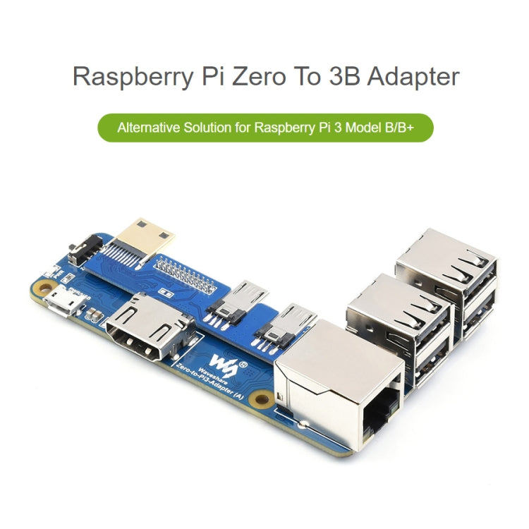 Waveshare Raspberry Pi Zero To 3B Adapter for Raspberry Pi 3 Model B/B+, Pi Zero To 3B