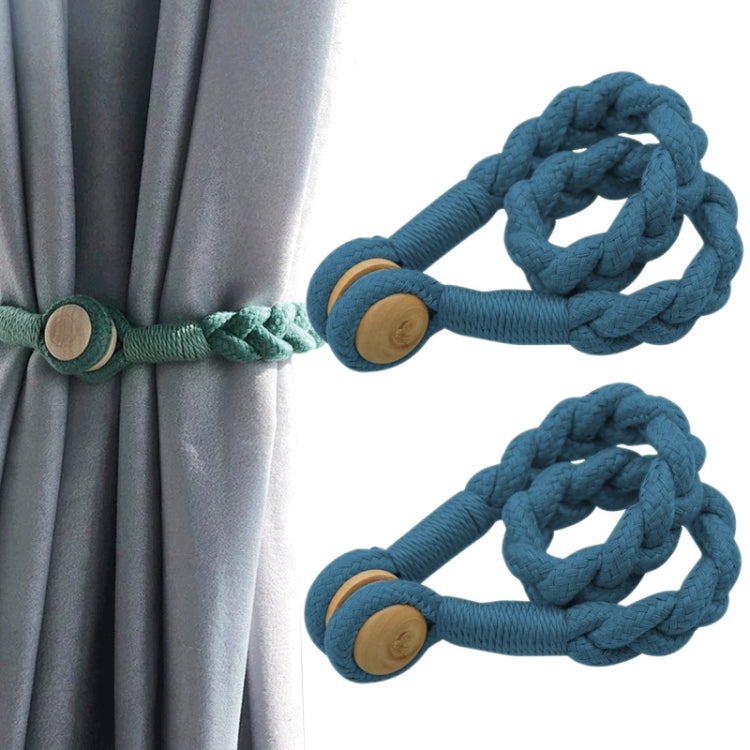 1 Pair Magnetic Buckle Twist Tie For Curtains, Pink, Grey Blue, Golden King, Conran, Off-white, Light Gray, Dark Grey Grey Blue