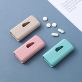 10 PCS JS010 Wheat Plastic Medicine Cutter Pill Divider, Pink, Beige, Blue
