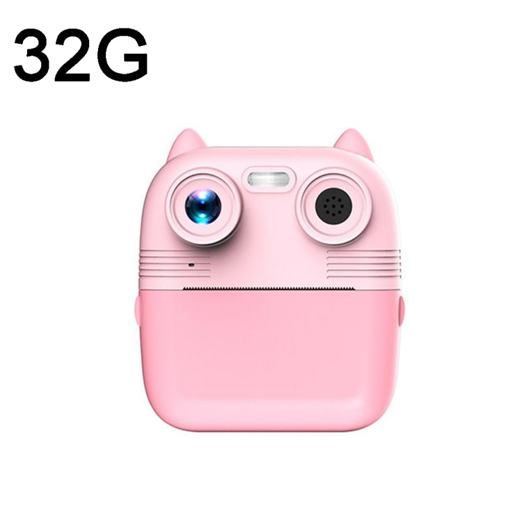 1080P Instant Print Camera 2.8-inch IPS Screen Front and Rear Dual Lens Kids Camera, Pink, Yellow, Blue, Pink+32G Card, Yellow+32G Card, Blue+32G Card Pink+32G Card