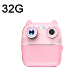 1080P Instant Print Camera 2.8-inch IPS Screen Front and Rear Dual Lens Kids Camera, Pink, Yellow, Blue, Pink+32G Card, Yellow+32G Card, Blue+32G Card Pink+32G Card