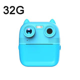 1080P Instant Print Camera 2.8-inch IPS Screen Front and Rear Dual Lens Kids Camera, Pink, Yellow, Blue, Pink+32G Card, Yellow+32G Card, Blue+32G Card Blue+32G Card