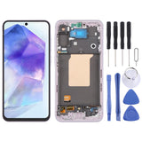 For Samsung Galaxy A55 SM-A556B OLED LCD Screen Digitizer Full Assembly with Frame Pink