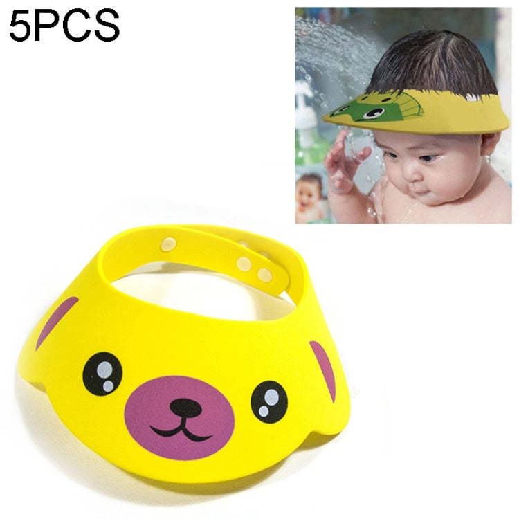 2 PCS Baby Kids Cap Shower Cap Baby Bath Cap Shower Hat Bath Visor Kids Bath Wash Hair Shield Hat, Pink Pig, Yellow Dog, Green Frog Yellow Dog