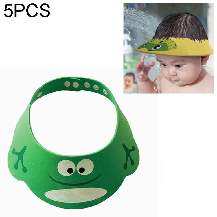 2 PCS Baby Kids Cap Shower Cap Baby Bath Cap Shower Hat Bath Visor Kids Bath Wash Hair Shield Hat, Pink Pig, Yellow Dog, Green Frog Green Frog