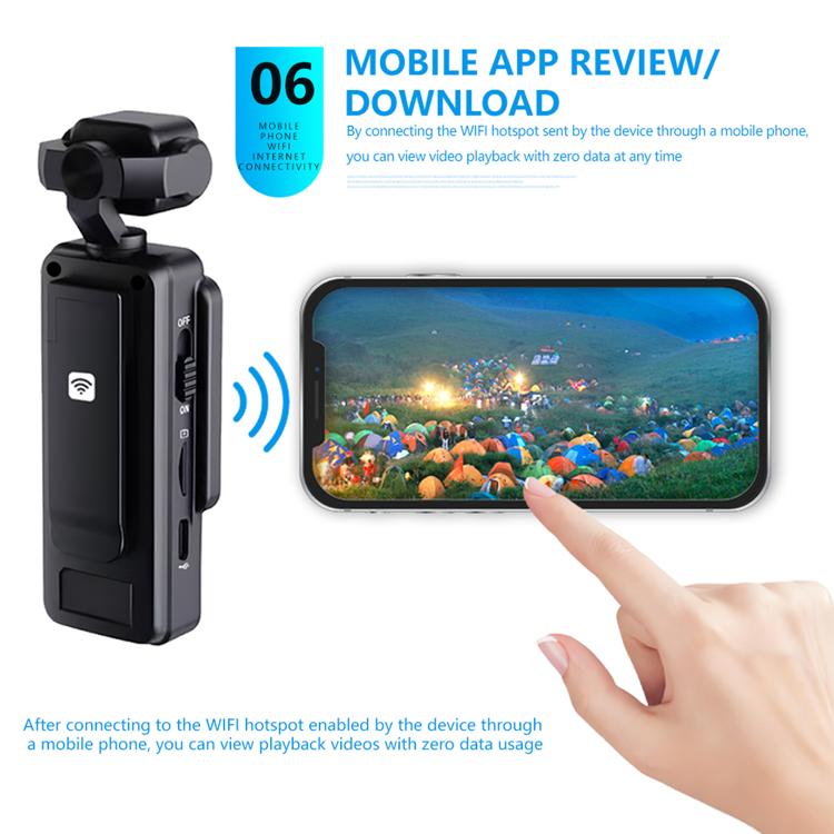 1080P Ultra-HD Clip Pocket Vlog Camera WiFi Portable Video Recorder Camera, Pocket Vlog Camera
