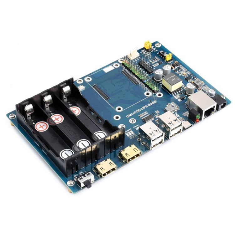 Waveshare PoE UPS Base Board for Raspberry Pi CM4, Gigabit Ethernet, Dual HDMI, Quad USB2.0, PoE UPS Base Board PoE UPS Base Board
