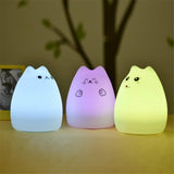USB Charging Novelty Night Lights Cute Children Night Lamp Distant Control Touch Sensor Light Home Decor Lighting, Popular Cat ?, Pouting Cat, Lucky Cat