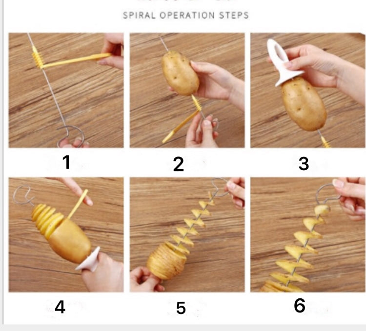 Tornado Potato Spiral Cutter Slicer Potato Chips Cooking Tools, Potato Spiral Cutter