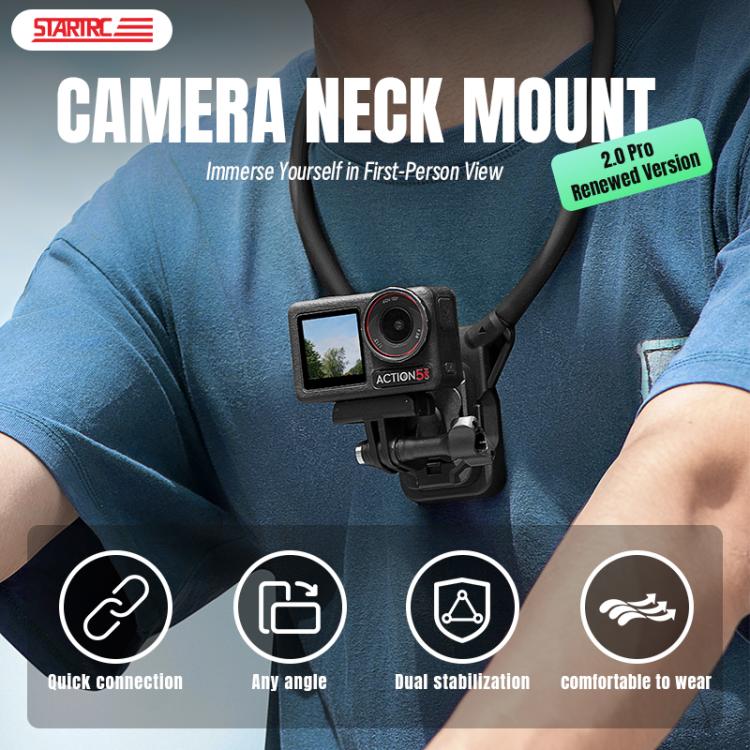 STARTRC Lazy Neck Bracket V3 POV View Mount with Chest Strap, POV View Mount with Chest Strap