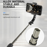 Q08 Gimbal Stabilizer Bluetooth Remote Control Tripod Selfie Stick, Q08 (Black)