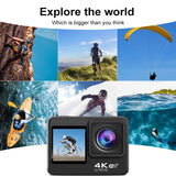 WIFI Wide-angle EIS Anti-shake Touch Color Dual-screen Remote Control Video Sports Camera, Q60TR