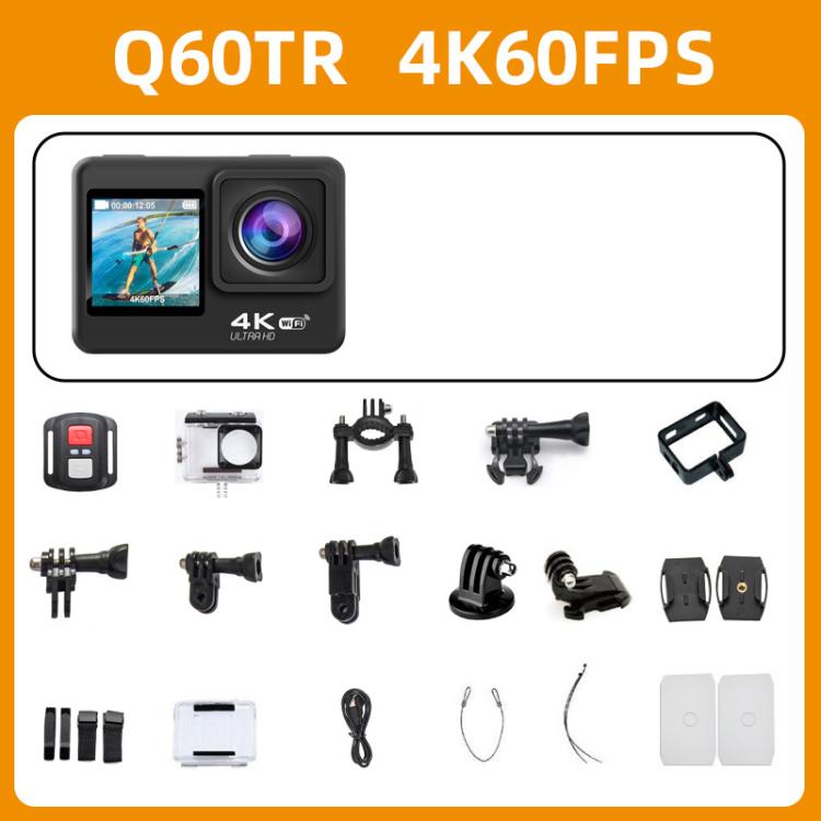 WIFI Wide-angle EIS Anti-shake Touch Color Dual-screen Remote Control Video Sports Camera, Q60TR