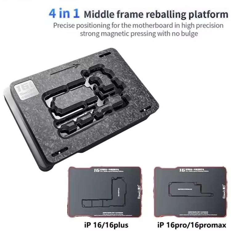 Qianli 4 in 1 Magnetic Middle Layer BGA Reballing Platform for iPhone 16 Series, Qianli for iPhone 16 Series