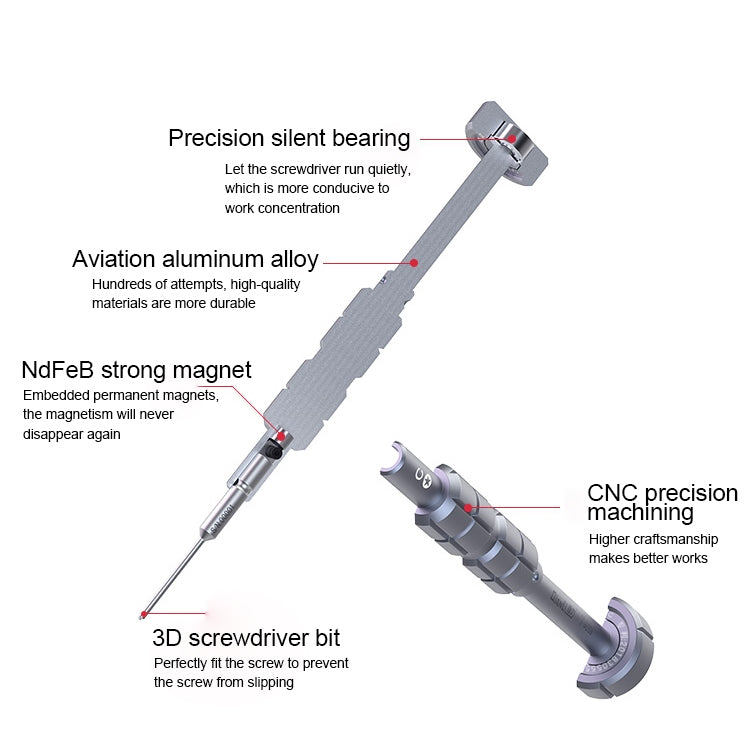 Qianli i-Thor S2 Precision 3D Texture Hollow Cross Tip Middle Bezel Screwdriver, Qianli i-Thor Hollow Cross Tip