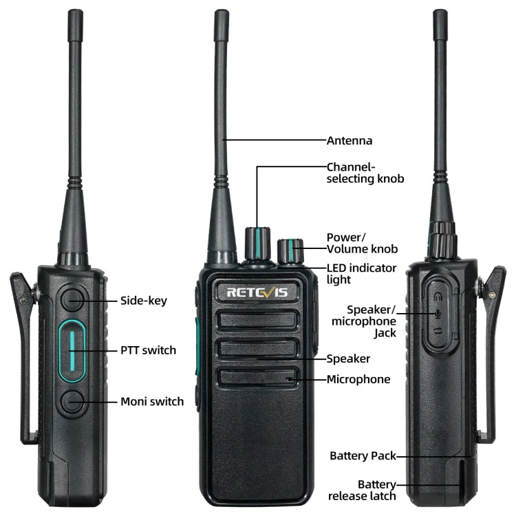 1 Pair RETEVIS RB29 FRS Free-license Two Way Radio Walkie Talkie, RB29