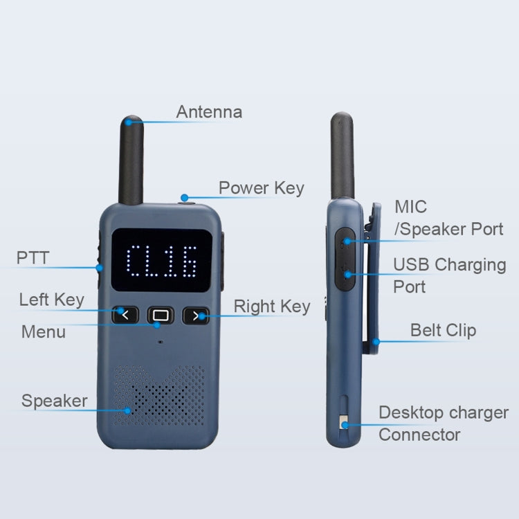 RETEVIS RB619 PMR446 16CHS License-free Two Way Radio Handheld Walkie Talkie, EU Plug, RB619