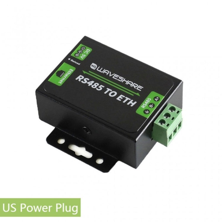 Waveshare RS485 to Ethernet Converter, US Plug, RS485 RS485