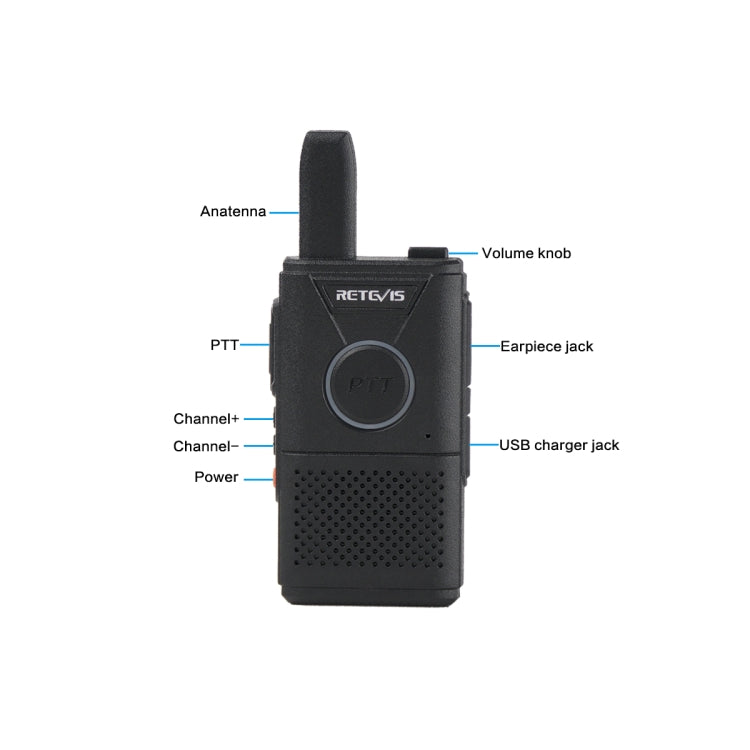 1 Pair RETEVIS RT18 16CHS FRS Dual PTT Handheld Walkie Talkie, US Plug, RT18, US Plug