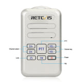 RETEVIS RT20 2W 400-470MHz 16CHS Mini FM Radio Two Way Radio Walkie Talkie,, RT20,US Plug