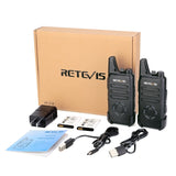 1 Pair RETEVIS RT22S US Frequency 22CHS FRS License-free Two Way Radio Handheld Walkie Talkie, US Plug, RT22S