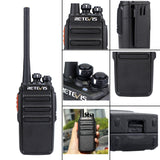 1 Pair RETEVIS RT24 EU Frequency PMR 446/400-470MHz 16CHS Two Way Radio Handheld Walkie Talkie, EU Plug, RT24
