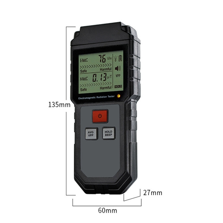 RZ825 Electromagnetic Radiation Tester Portable Digital Liquid Crystal Electromagnetic Field EMF Meter Measuring Instrument For Computer Mobile Phone, RZ825