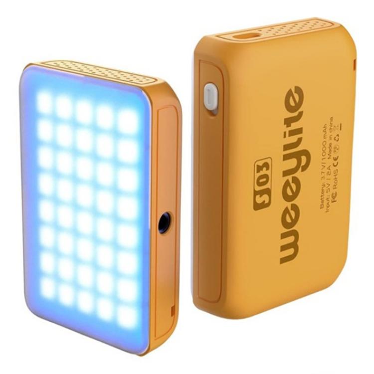 Weeylite S03 Portable RGB Light Video Live Streaming Photography Full Color Fill Light, S03 S03 Yellow
