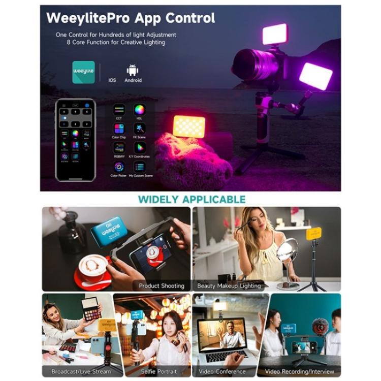 Weeylite S03 Portable RGB Light Video Live Streaming Photography Full Color Fill Light, S03