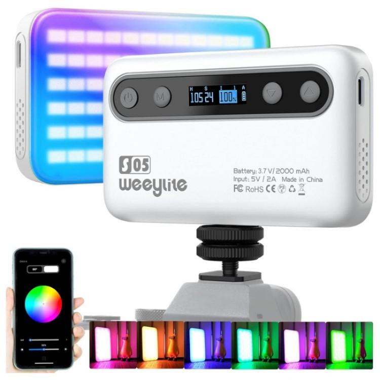 Weeylite S05 Portable App Control Phone Fill Lamp Video Live Streaming Photography RGB Full Color Fill Light, S05 S05 White