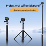 TELESIN 360 Degree Rotation 1.5m Selfie Stick Foldable Tripod For GoPro Hero / Insta360 / DJI Osmo Action, S1-TSS-01