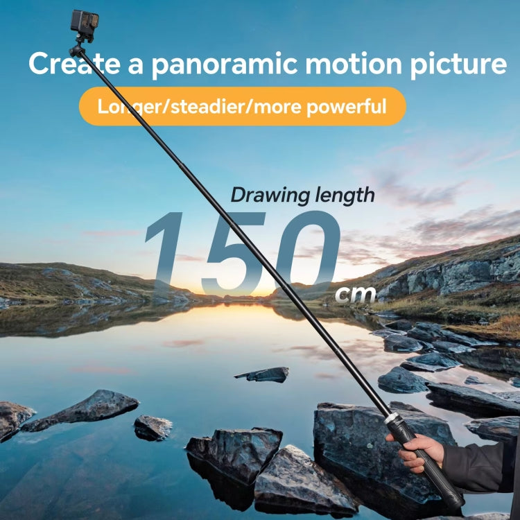 TELESIN 360 Degree Rotation 1.5m Selfie Stick Foldable Tripod For GoPro Hero / Insta360 / DJI Osmo Action, S1-TSS-01