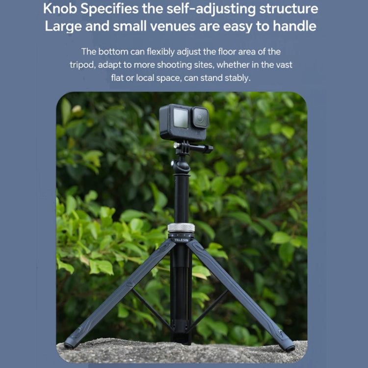 TELESIN 360 Degree Rotation 1.5m Selfie Stick Foldable Tripod For GoPro Hero / Insta360 / DJI Osmo Action, S1-TSS-01