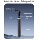 TELESIN 360 Degree Rotation 1.5m Selfie Stick Foldable Tripod For GoPro Hero / Insta360 / DJI Osmo Action, S1-TSS-01