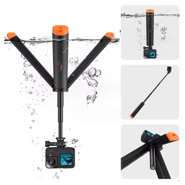 TELESIN 61cm Underwater Buoyancy Bar Retractable Selfie Stick Tripod For GoPro Insta360 DJI OSMO Action Camera, S1-TSS-02 S1-TSS-02