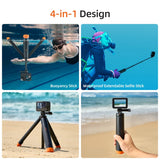 TELESIN 61cm Underwater Buoyancy Bar Retractable Selfie Stick Tripod For GoPro Insta360 DJI OSMO Action Camera, S1-TSS-02