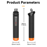 TELESIN Bluetooth Buoyancy Bar 15m Waterproof Depth For GoPro HERO13 / 12 / 11 / 10 / 9 / 8 Black, S4-FHG-01-TGP