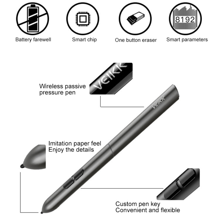 VEIKK S640 6x4 inch 5080 LPI Electronic Graphic Tablet, S640