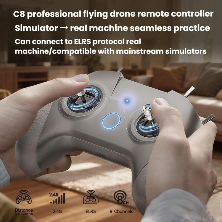 STARTRC C8 ELRS Remote Control Drone Training Aeromodelling Remote Control Traversing Aircraft Simulator Handle, Single Handle, With CR8 Receiver