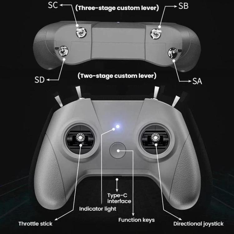 STARTRC C8 ELRS Remote Control Drone Training Aeromodelling Remote Control Traversing Aircraft Simulator Handle, Single Handle, With CR8 Receiver