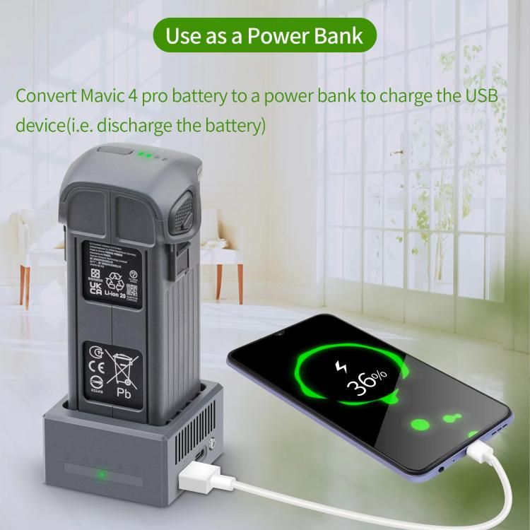 For DJI Mavic 4 Pro Drone YX Fast Charger Charging Station Battery Health Management, Single-port