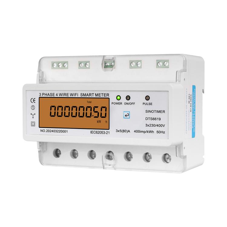 3-phase Tuya WiFi Energy Meter AC 380V, SINOTIMER DTS6619-050 80A With Switch, SINOTIMER DTS6619-049 100A Without Switch