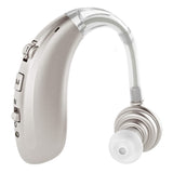 USB Charging Earhook Noise Reduction Hearing Aid Sound Amplifier Silver